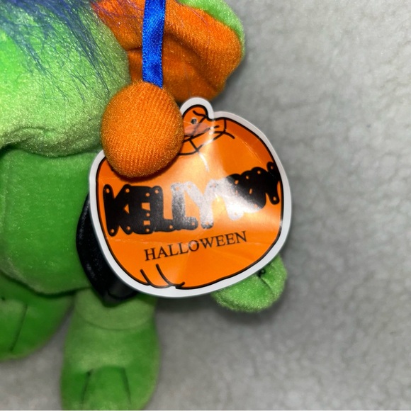 Kellytoy rat w/leather vest vintage halloween green purple orange paper tag 7" - Picture 5 of 13